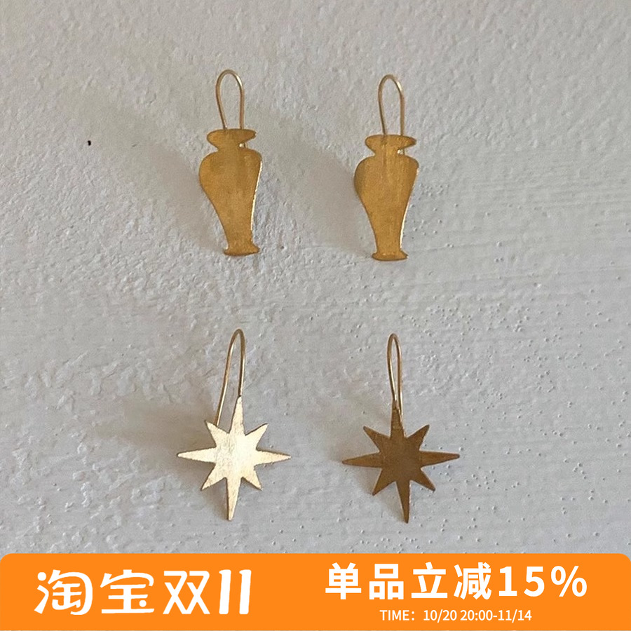 Astre镀金复古女做旧耳环