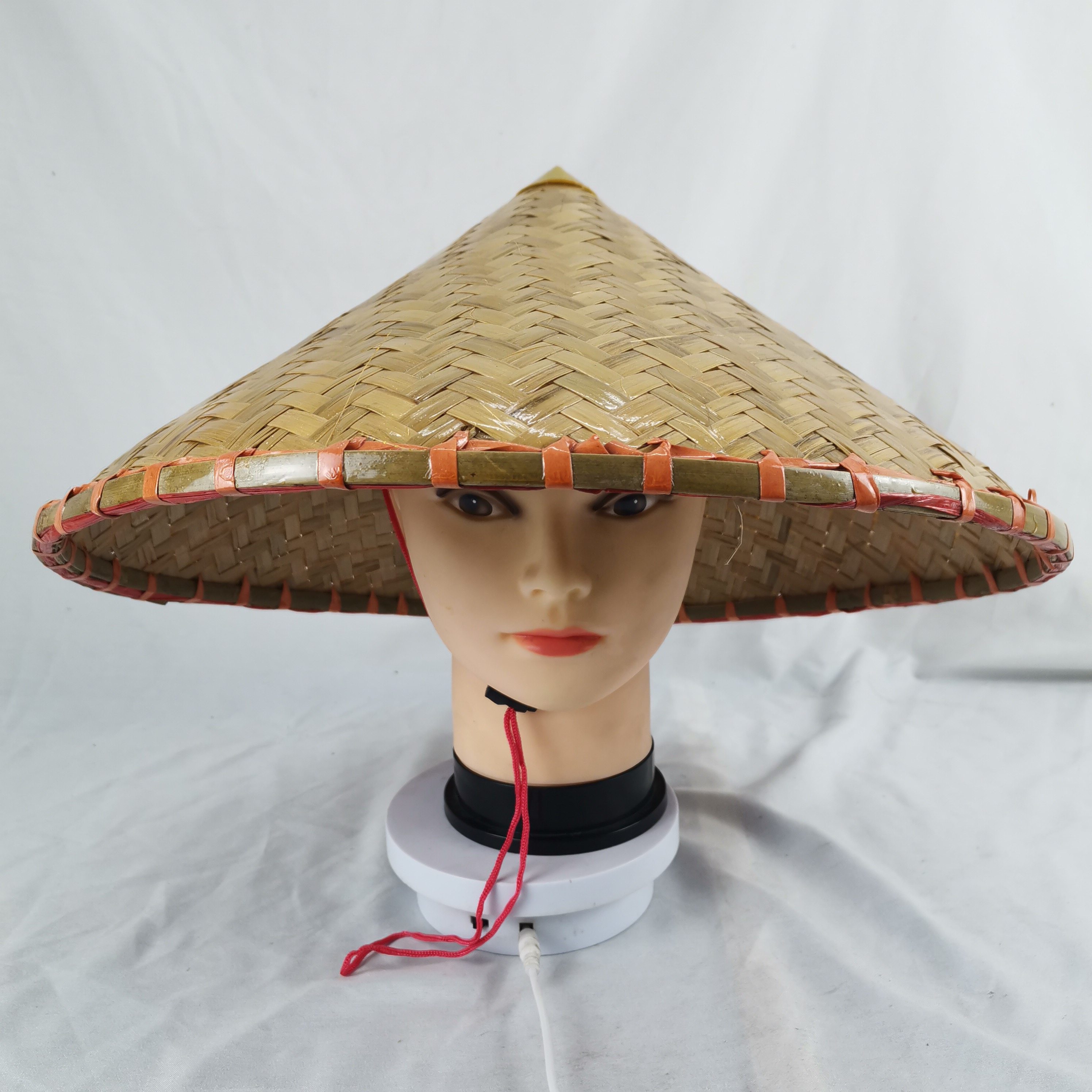 竹编斗笠帽青皮扎口舞蹈帽农忙斗笠中青男女竹皮帽防雨防晒经典款