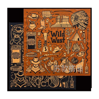 纯棉小方巾骑士巾美式复古皇家风