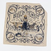 西部牛仔牧场小方巾米色腕巾纯棉印花包头巾男BANDANAS女发带领巾