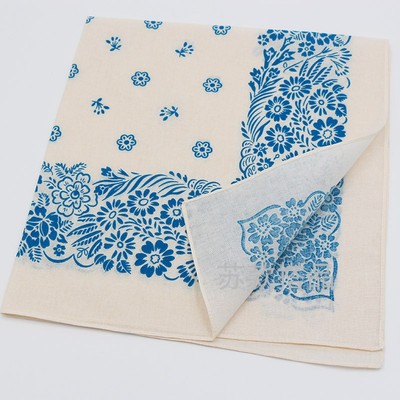 新款白色法式碎花棉小方巾发带女清新百搭领巾White头巾男Bandana