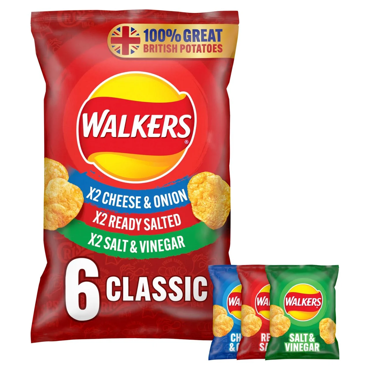 Buy 4 and get free shipping. Walkers British original cut potato chips, cheese, onion, vinegar, Thai sweet and spicy original flavor thumbnail 4