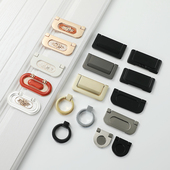 免开孔隐形翻盖抽屉柜门平装 拉手简约明装 暗扣手拉环自攻螺丝把手