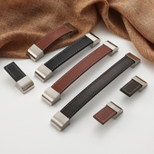 北欧式 软皮革拉手衣柜门抽屉礼盒单孔咖啡色黑色棕色简约防撞把手