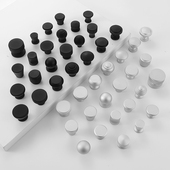 天宇 太空铝合金亚光轻实心圆形单孔拉手 家具橱柜抽屉衣柜门把手