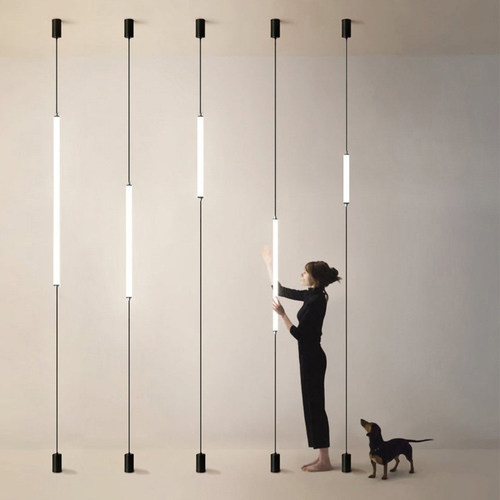 地面免打孔竖装亚克力长条线形灯