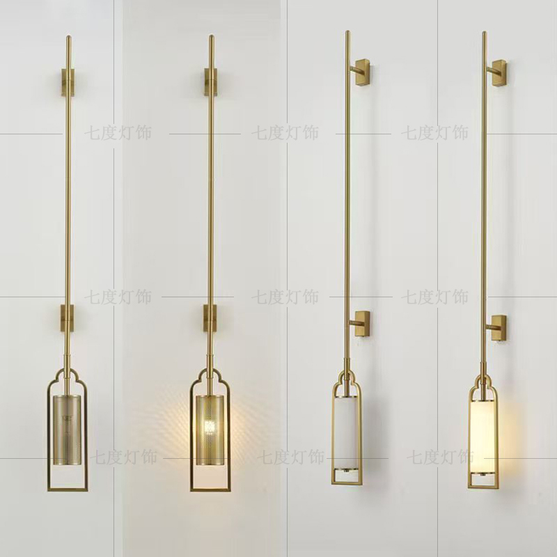 新中式壁灯铁网亚克力氛围感灯过道酒店大堂宴会大厅背景墙壁长灯