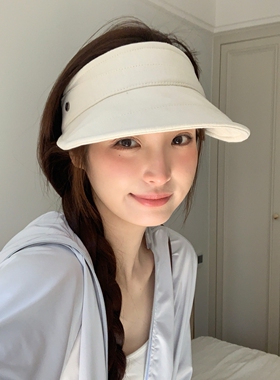 日系棉麻大檐户外空顶防晒帽女