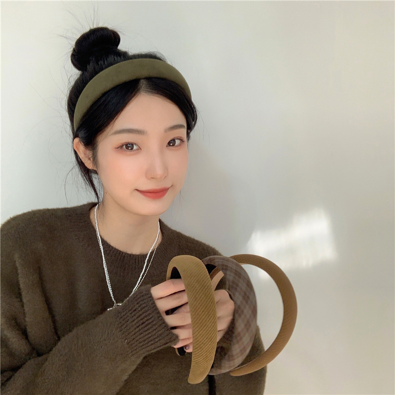 敲显白复古绿网红发箍