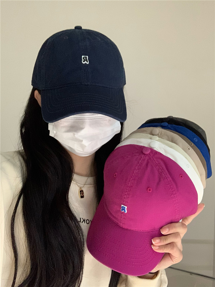 鸭舌帽逛街韩版女春夏宽檐R字母