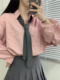 搭配帮手 时髦简约百搭ins条纹手系领带女英伦jk学院风衬衫 领带男