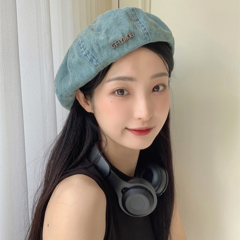 酷味超标~牛仔贝雷帽女夏季薄款透气金属复古百搭气质时尚画家帽,服饰配件/皮带/帽子/围巾,帽子,淘宝优惠券,粉丝福利购,淘宝优惠卷