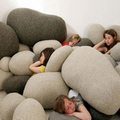 仿真鹅卵石头抱枕创意布景摆饰懒人坐墩民宿装 饰靠枕北欧沙发靠垫