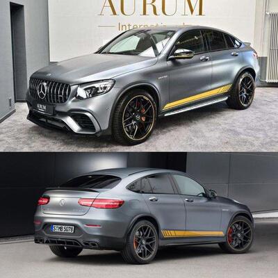2018新款宾士专用C级AMG GLC 63 S汽车拉花 车身侧裙贴纸彩条车门