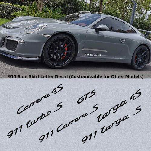 保时捷911字母拉花贴纸 Carrera GTS targa turbo车型标识贴