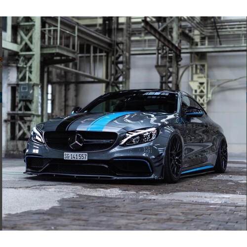 奔驰AMG C63车贴拉花AMG GT跑车引擎盖个性运动装饰贴纸 机盖贴画