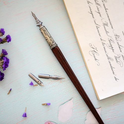 意大利手工进口实木蘸水笔套装