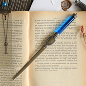 意大利Bortoletti手作纯色琉璃白铜拆信刀裁纸刀翻书杖风吹半夏