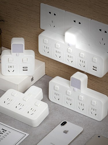 全铜白色插座转换器带usb插排