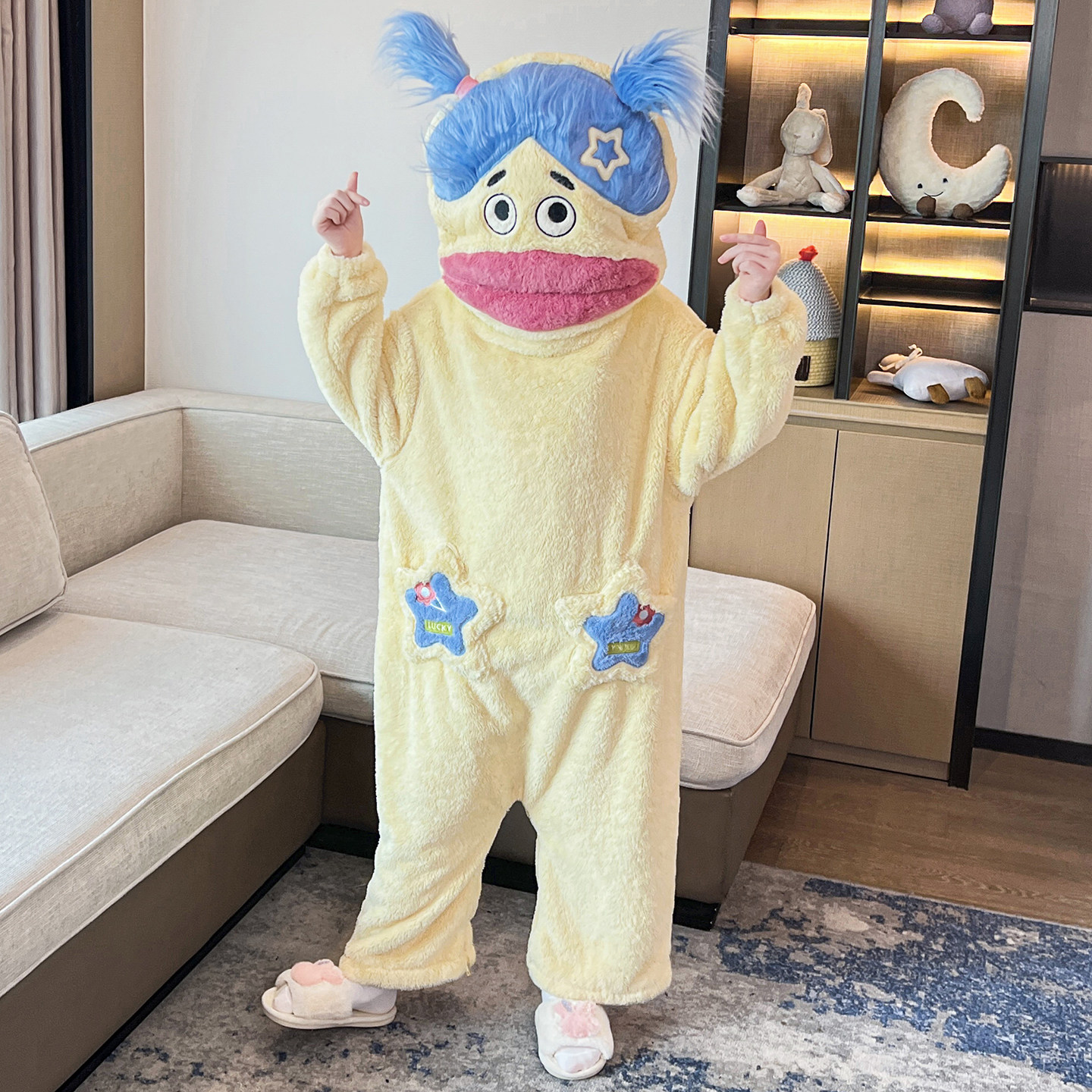 儿童秋冬珊瑚绒连体睡衣防踢护肚