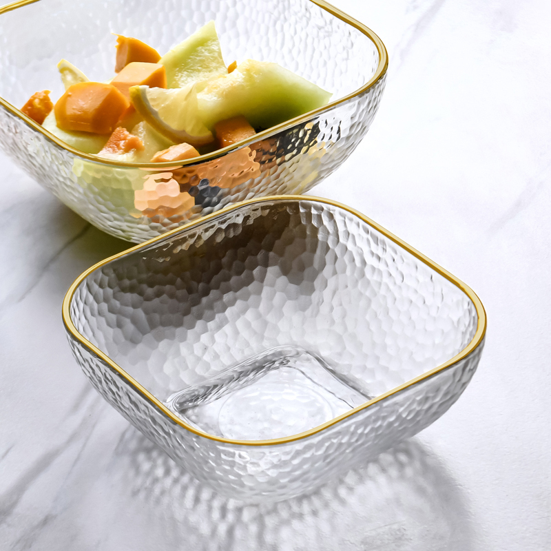 网红沙拉碗高颜值透明玻璃碗大容量水果碗创意水果捞专用碗加厚方
