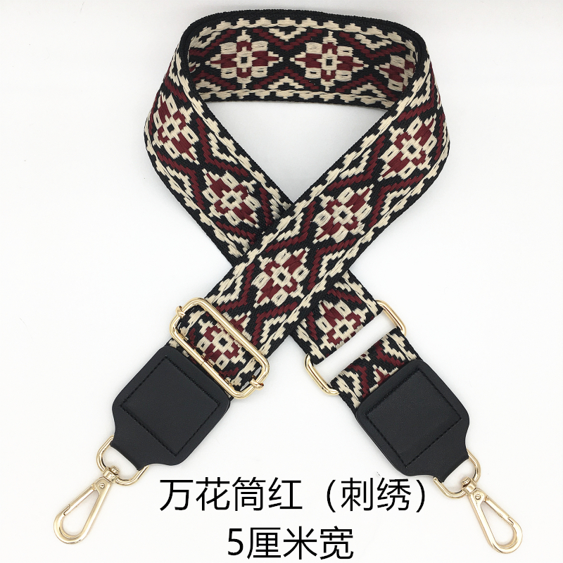 配件单斜挎刺绣带包带