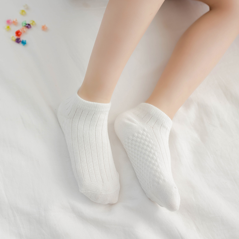 儿童白色袜子春秋纯棉薄款男童女童全棉短袜宝宝小学生秋季运动夏