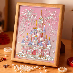 招财猫马年珍珠画diy财神爷自粘手工向日葵钻石画婚庆结婚装饰画