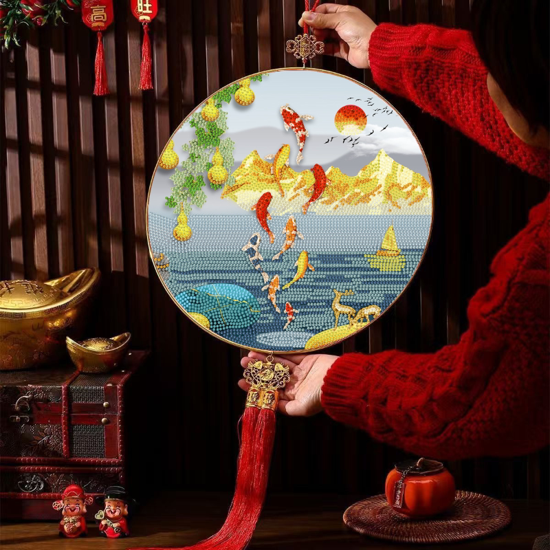 简约现代家和富贵钻石贴画新年画
