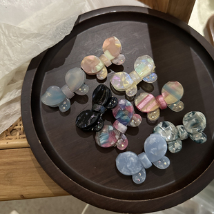 元 气满满醋酸蝴蝶结发夹甜美少女心侧边刘海夹子发饰碎发夹小清新