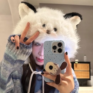 日系可爱甜美小猫帽子小猫耳朵2025年新款护耳帽毛茸茸显脸小帽