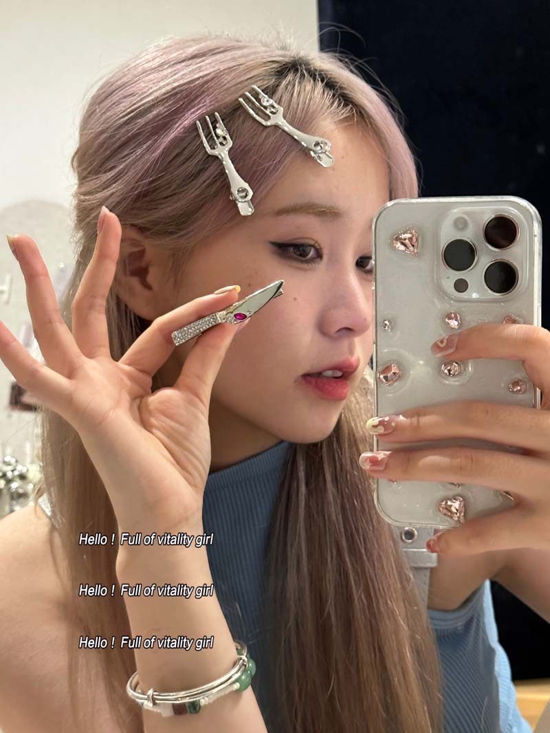 刘海夹个性时尚叉子水钻