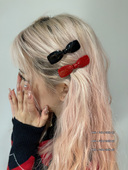 新 韩系蝴蝶结发夹公主侧边刘海夹气质醋酸鸭嘴夹 和你 故事 四季