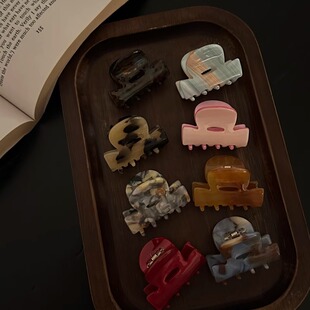 复古醋酸交叉顶夹韩版韩版2025新款高级感百搭顶夹ins风小抓夹