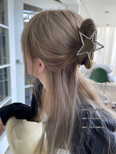 快乐在不经意间 y2k小众高级甜酷五角星高马尾金属抓夹半扎鲨鱼夹