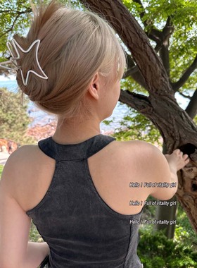 SO Hot~异形高级感发夹星星个性甜酷抓夹后脑勺盘发鲨鱼夹发饰