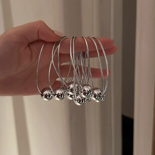 真诚 简约ins高级感黑色发圈头绳女高弹力耐用银球橡皮筋 浪漫