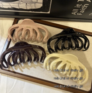 复古气质超大号抓夹女后脑勺盘发鲨鱼夹 法式 发量多抓 紧