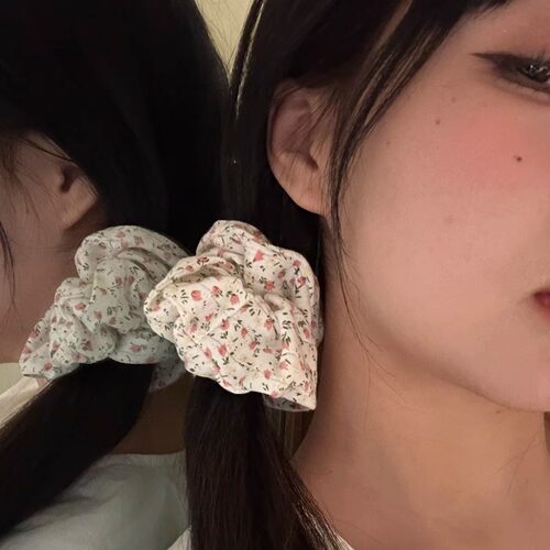 碎花简约韩系发绳时尚