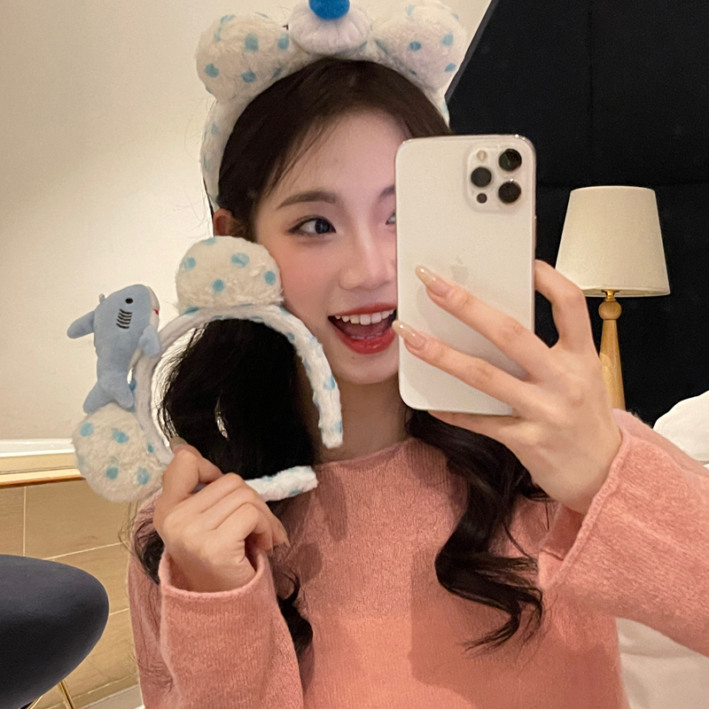 可爱毛绒海豚耳朵发箍