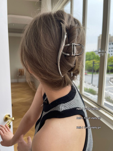 韩系mm闪现 高级感金属抓夹流线鲨鱼夹后脑勺优雅盘发鲨鱼夹发饰