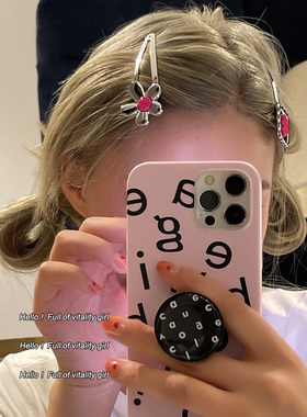 甜酷girl不能错过的一款！金属发夹侧边刘海碎发一字夹鸭嘴夹发饰