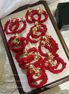 2026本命年发绳女马年红色头绳新年发饰过年扎高马尾皮筋耐用发圈