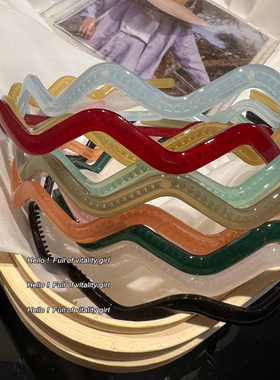 颜色nice~卡头发不易掉！基础百搭波浪发箍网红少女夏季头箍发饰