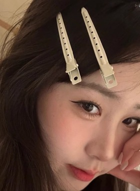 简约无痕发夹发根蓬松夹女侧边刘海夹白色百搭定位夹造型鸭嘴夹