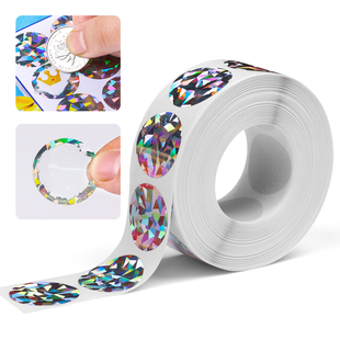 镭射全息刮刮膜1英寸圆形刮刮卡涂层抽奖刮刮贴纸25 12mm直径