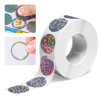 镭射全息刮刮膜1英寸圆形刮刮卡涂层抽奖刮刮贴纸25/16/12mm直径