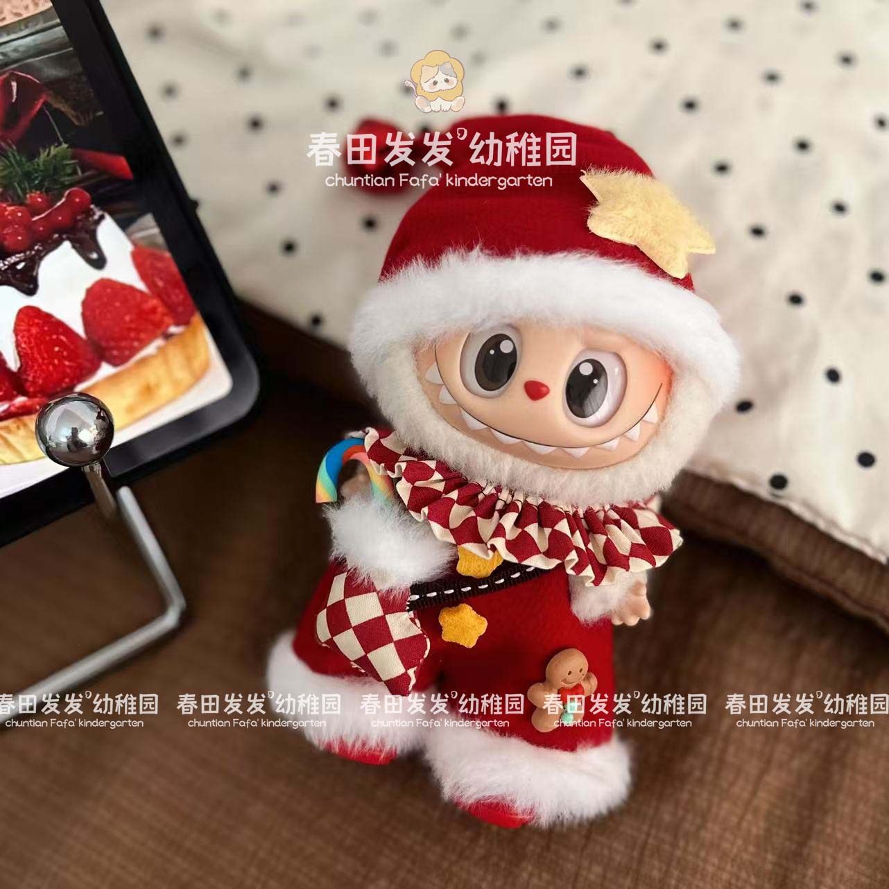 labubu圣诞娃衣可爱公仔拉布布换装圣诞老人一二三代玩偶服饰穿搭