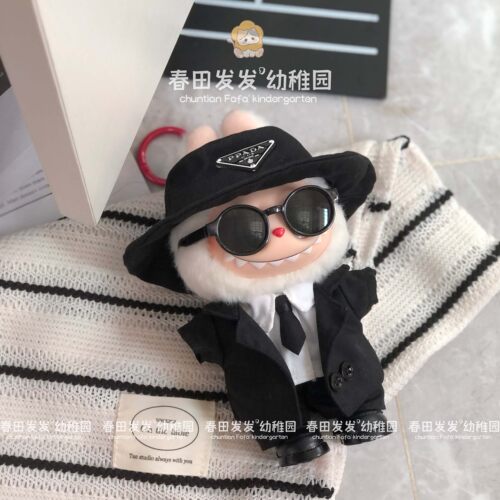 一三代17cm拉布布labubu公仔西装礼服帽子皮鞋套装酷帅换装娃衣