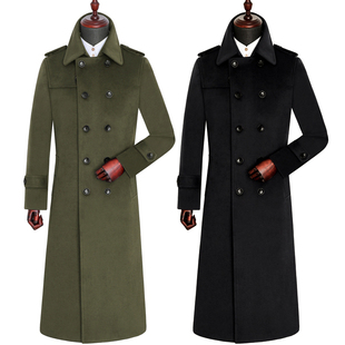 大衣外套663 外套时尚 韩版 潮流双排扣保暖风衣秋冬男毛呢过膝长款